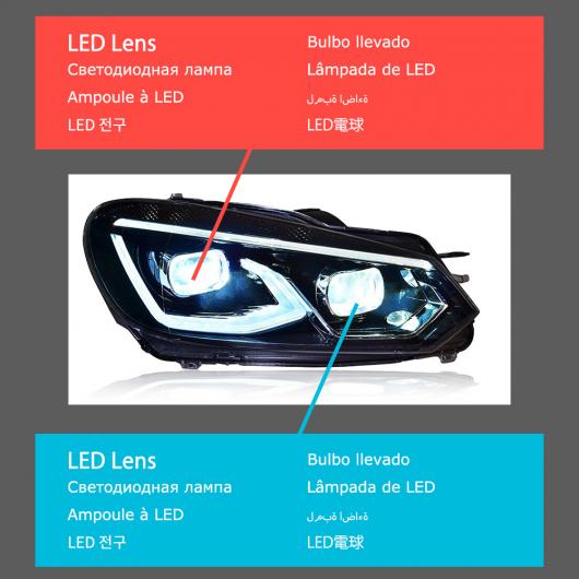 ヘッド ランプ 適用: ゴルフ 6 MK6 LED ヘッドライト 2009-2013 ヘッドライト R20 MK6 DRL ウインカー ハイ ビーム フル LED AL-OO-7811 AL