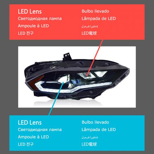 ヘッド ランプ 適用: マスタング LED ヘッドライト 2018 2019 ヘッドライト マスタング DRL ウインカー ハイ ビーム エンジェル LED AL OO 7851 AL :504943480:オートパーツエージェンシー