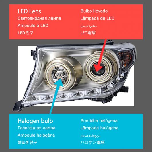 ヘッド ランプ 適用: トヨタ ランダー クルーザー LED ヘッドライト 2007-2015 ヘッドライト L200 DRL ウインカー ハイ ビーム LED AL-OO-7970 AL