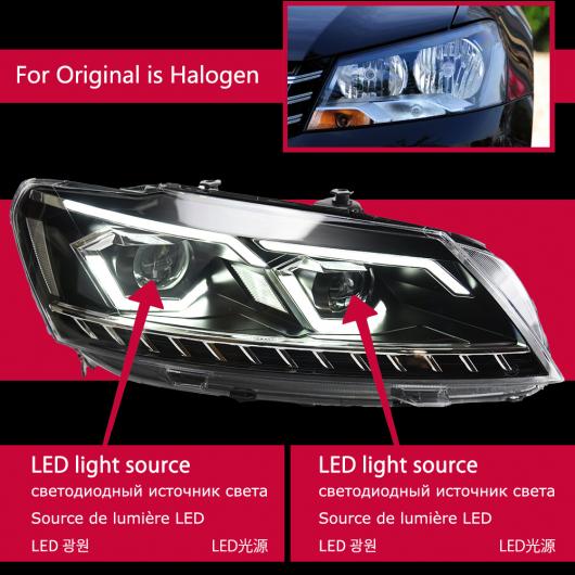 ヘッド ランプ 適用: VW パサート B7 LED ヘッドライト 2012-2015 ヘッドライト パサート B7 DRL ウインカー ハイ ビーム LED バルブ AL-OO-8027 AL