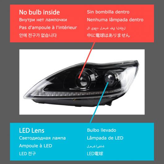 ヘッド ランプ 適用: フォード/FORD フォーカス LED ヘッドライト 2009 2013 ヘッドライト フォーカス DRL ウインカー バルブなし AL OO 8112 AL :504946830:オートパーツエージェンシー