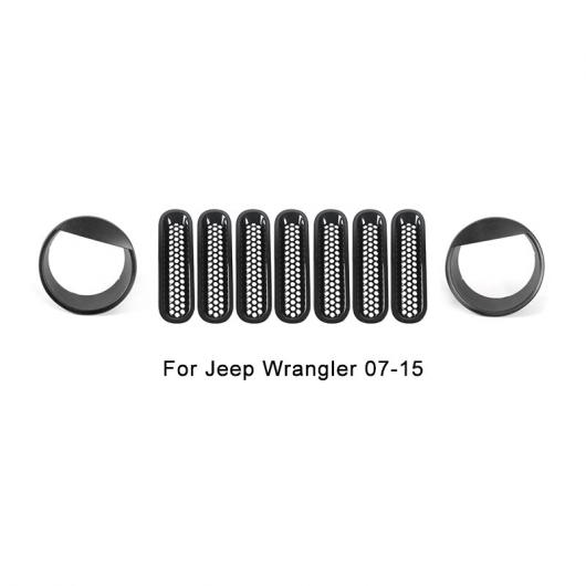 レーシング グリル ABS フロント ハニカム グリル カバー 装飾 アクセサリー 適用: ジープ/JEEP ラングラー JK 9ピース 1セット AL RR 2700 AL :505692990:オートパーツエージェンシー