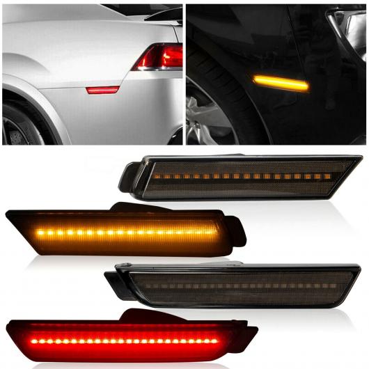 4ピース LED バンパー サイド スモーク マーカー ライト ランプセット 適用: 2010 2015 シボレー/CHEVROLET カマロ バンパー 4ピース AL SS 0133 AL :505819960:オートパーツエージェンシー