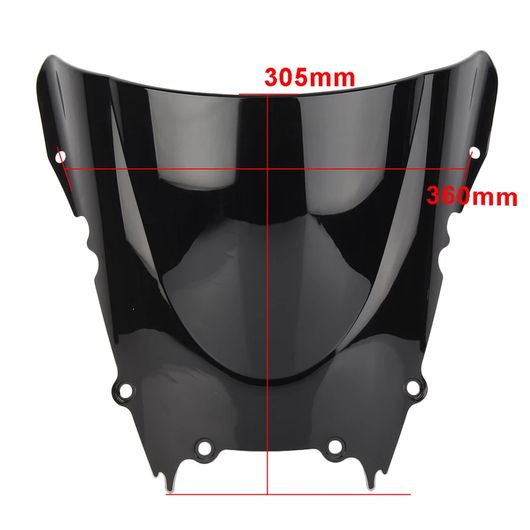 オートバイ ABS ダブル バブル シールド 防風 ウインドスクリーン 適用: ヤマハ YZF R6 600 1998 1999 クリア〜ブラック SR-BB-7662の画像