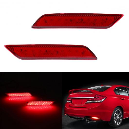 1ペア 60-SMD レッド 色 LED リア バンパー リフレクターマーカーライト 駆動 ホンダ シビックセダン 2013 2014 2015 AL-AA-9487 AL_1