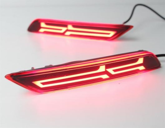 2個 ホンダ シティ 2017 2018 LED リア バンパー ライト LED ブレーキテールライトフォグランプ 警告灯リフレクターランプ 2 Functions AL AA 9532 AL :501769770:オートパーツエージェンシー