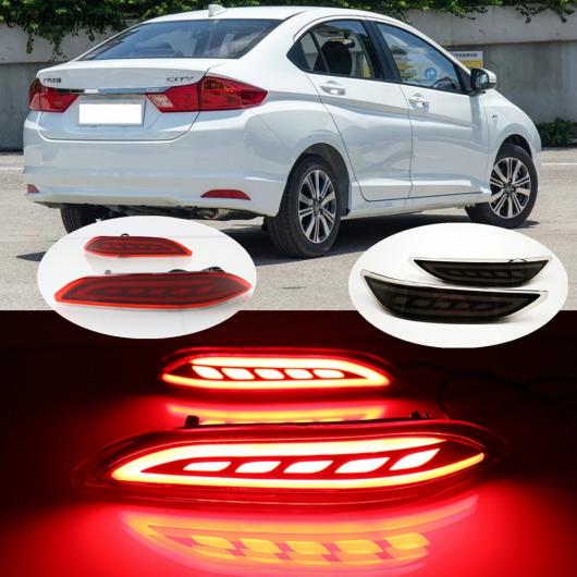 2ピース LED リア バンパー ライトブレーキテールライト ライトリアランプ ホンダ シティ 2014 2015 2 Functions タイプA・タイプB AL-AA-9615