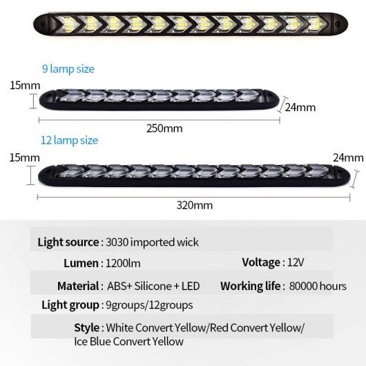 12 12V LED DRL デイタイムランニングライトオート デイライト
