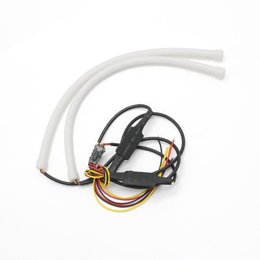 2�s�[�X DRL �t���L�V�u�� LED �`���[�u�X�g���b�v �f�C�^�C�� �����j���O���C�g�E�C���J�[ �G���W�F���A�C 30CM White turn Yellow AL-BB-1088 AL