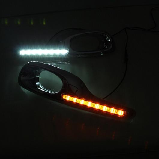 点滅1ペア LED デイタイムランニングライト ホンダ ジャズフィット2011 2012 2013 DRL フォグランプ White and Yellow AL BB 1348 AL :501801320:オートパーツエージェンシー