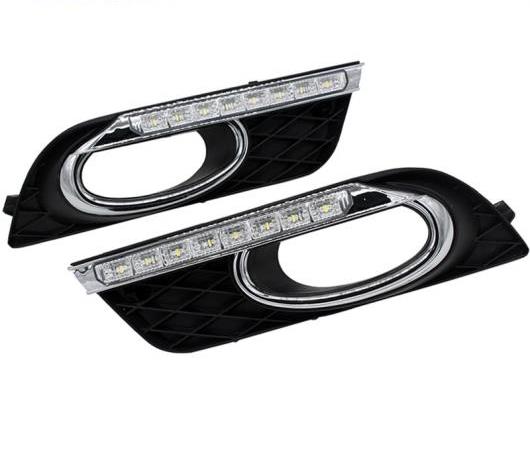 起亜 特定 デイタイム ランニングライト LED DRL ホンダ シビック9TH 2011 2015フォグランプ カバー ターン White with Yellow AL BB 1354 AL :501801390:オートパーツエージェンシー