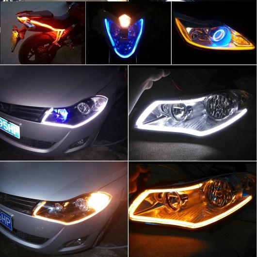 2s[X VJQ LED DRL ^[VOiOCgfC^CjOCg I[g 12V SMD COB 85CM white and yellow AL-BB-1423 AL