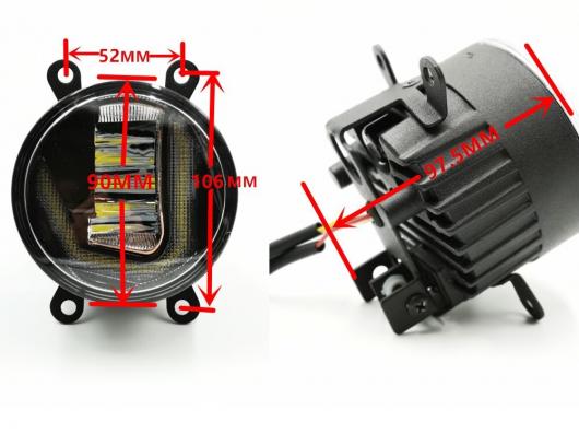 オート ホンダ シビック 2016 2017 2018 LED DRL デイタイム ランニングライト プロジェクターフォグランプ イエロー 3 Functions AL BB 1489 AL :501803860:オートパーツエージェンシー