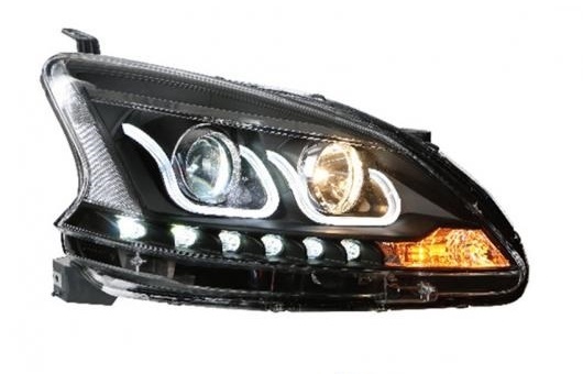 新作商品 適用: 日産 シルフ ヘッドライト 2012-16 LED ヘッドランプ DRL プロジェクター H7 HID バイキセノン レンズ 4300K〜8000K 35W・55W AL-HH-0251 AL