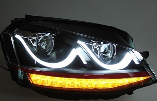 適用: VW フォルクスワーゲン/VOLKSWAGEN ゴルフ 7 ヘッドライト 2014 2016 MK7 LED DRL BI キセノン レンズ 4300K〜8000K 35W・55W AL HH 0400 AL :502728880:オートパーツエージェンシー