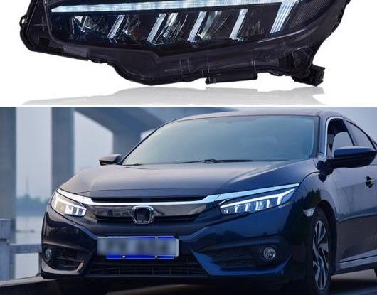 LED ヘッドライト 適用: ホンダ シビック 2016 2017 2018 2019 LED DRL ダイナミック ターンシグナルライト ヘッド ランプ アセンブリ AL HH 1788 AL :502745490:オートパーツエージェンシー