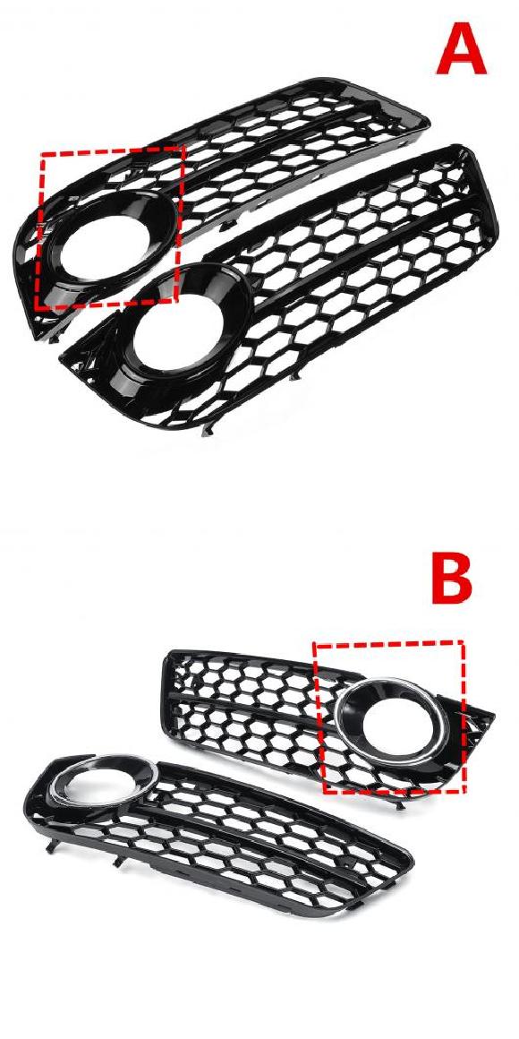 2ピース A5 フロント バンパー フォグライト ランプ グリル カバー メッシュ ハニカム HEX 適用: アウディ/AUDI タイプA・タイプB AL II 3247 AL :502989050:オートパーツエージェンシー