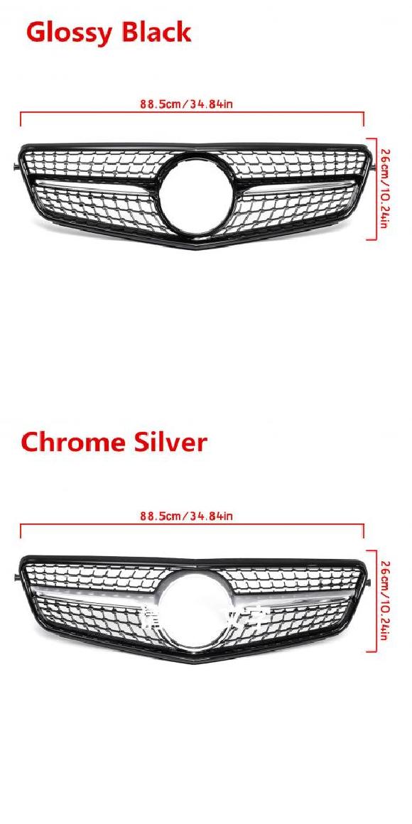 フロント バンパー グリル 適用: メルセデス ベンツ C クラス W204 C180 C200 C300 2008 2014 ブラック・シルバー AL II 3451 AL :502992300:オートパーツエージェンシー