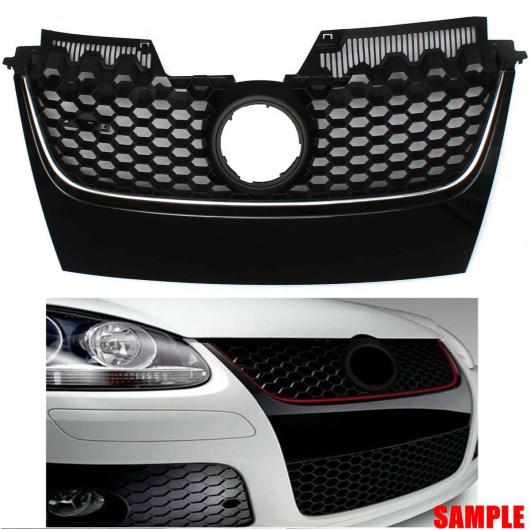 フロント センター グリル 光沢 ブラック シルバー トリム 適用: VW ジェッタ GTI 2006 2007 2008 2009 AL II 3497 AL :502992840:オートパーツエージェンシー