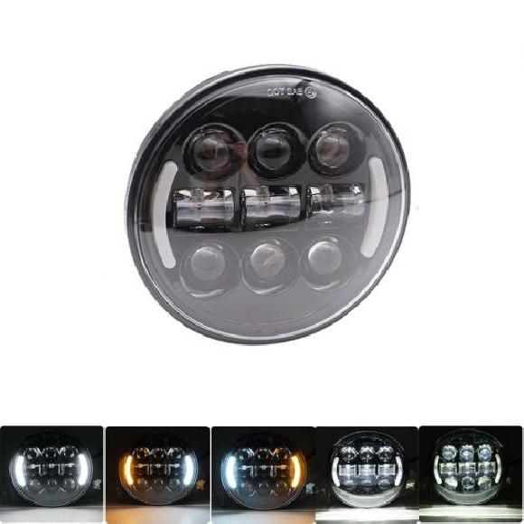 5.75in 自動二輪車 映写機 LED 前照灯 いか輪っか 白いこと DRL 天使 眼球 天々照明ランプ 1×45W 黒いこと AL-KK-2544 2輪 AL その他バイクパーツ、アクセサリー用品-バイク-車、バイク、自転車