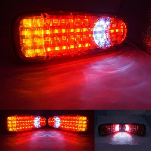 2ピース 防水 LED テールライト リア ランプ ペア ボート トレーラー リア パーツ 適用: 2ピース 46LED 12V・24V AL KK 2553 AL :503469760:オートパーツエージェンシー