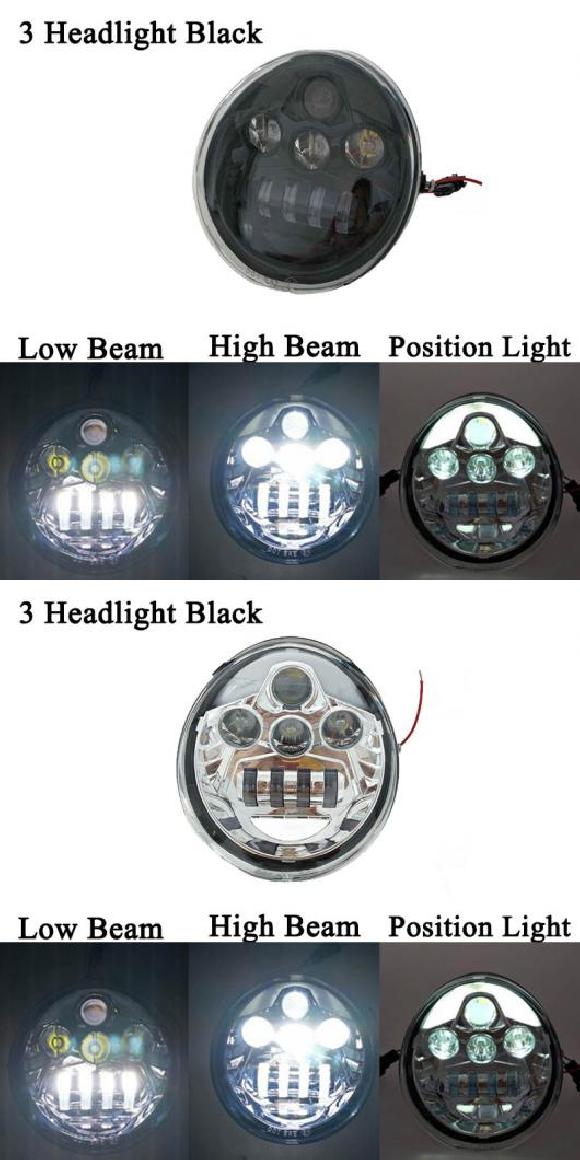 ブラック クローム ヘッドライト ランプ 適用: V ロッド ヘッドライト Vロッド VRSCA VRSC 3 ブラック・3 クローム AL-KK-2582 2輪 AL