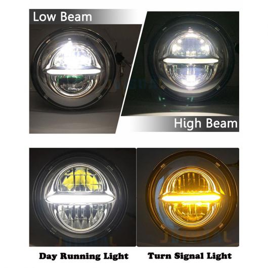 適用: ランド ローバー/ROVER ディフェンダー 7インチ 50W UAZ DRL LED H4 2ピース クローム・2ピース ブラック AL KK 2703 AL : 503472460 : オートパーツエージェンシー