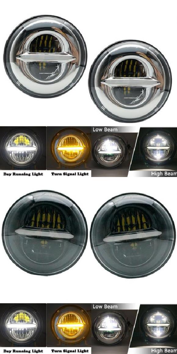 適用: ランド ローバー/ROVER ディフェンダー 7インチ 50W UAZ DRL LED H4 2ピース クローム・2ピース ブラック AL KK 2703 AL : 503472460 : オートパーツエージェンシー