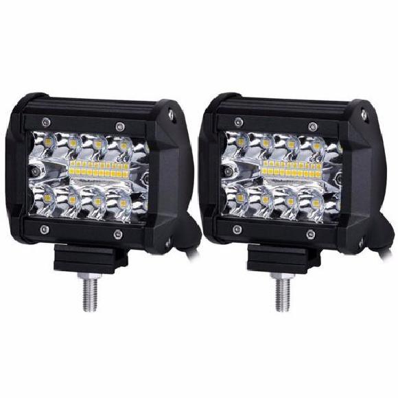 4インチ 60W LED ワーク ライト LED バー ライト 適用: オートバイ トラクター ボート オフ ロード 4WD 4X4 トラック SUV ATV 2ピース AL KK 2779 AL :503473720:オートパーツエージェンシー