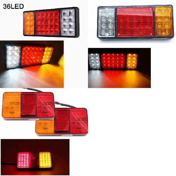 2ピース 防水 LED テールライト リア ランプ ペア ボート トレーラー 2ピース 36LED・2ピース 12V・24V AL KK 2817 AL :503475080:オートパーツエージェンシー