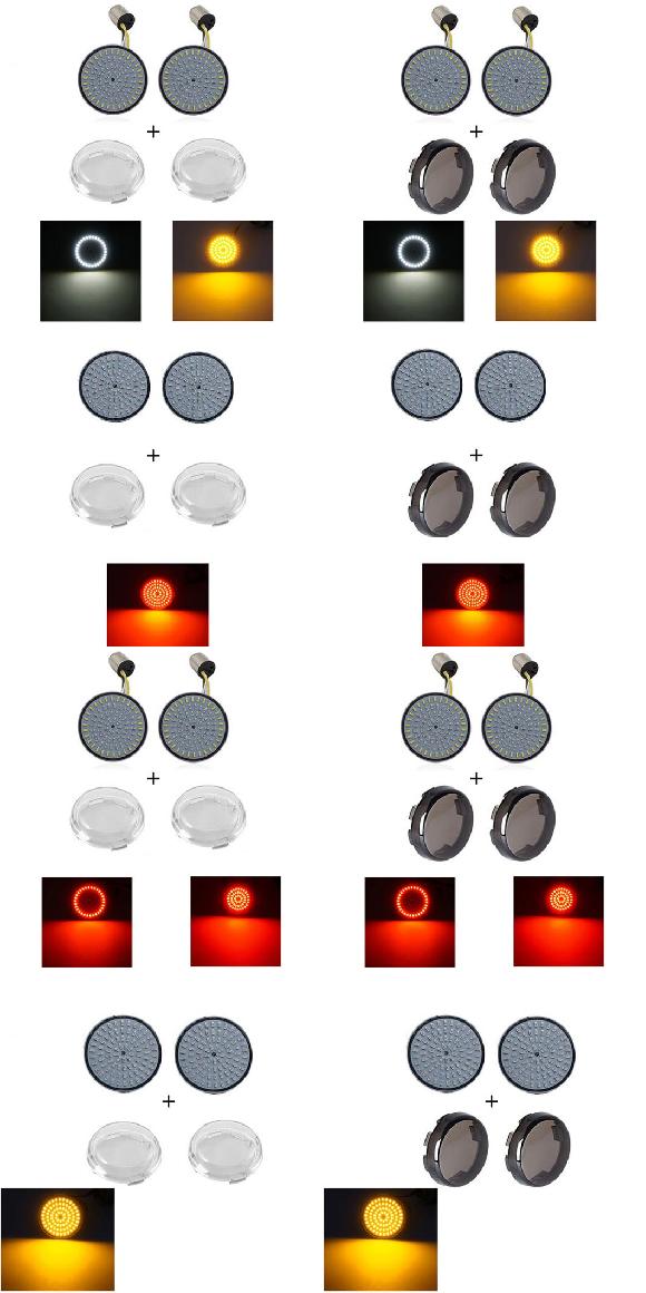2ピース LED バレット ウインカー インジケーター ライト ランプ 1156 1157 LED ライト スモーク レンズ 1セット AL-KK-2824 2輪 AL
