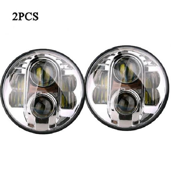 7�C���` 80W LED �w�b�h���C�g H4 �I�[�g�o�C �w�b�h���C�g 7 ���E���h �w�b�h�����v �n�C ���[ �r�[�� �K�p: �N���[�� 2�s�[�X AL-KK-2876 AL