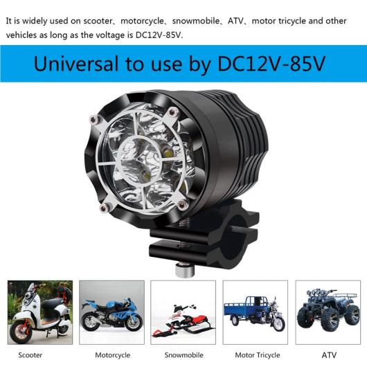 LED オートバイ ヘッドライト アルミニウム ハウジング ビーズ バイク 6 LED ランプ パワフル ライト モトクロス スポットライト ブラック AL-KK-5093 2輪 ALの画像