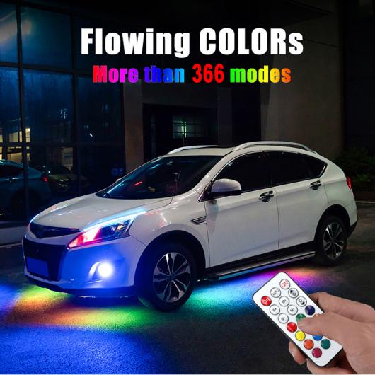 LED フロー RGB アンダーグロー アンダーボディ IP68 防水 チューブ アンダーボディ システム リモート コントロール 90×4-180×2 AL-MM-2278 AL