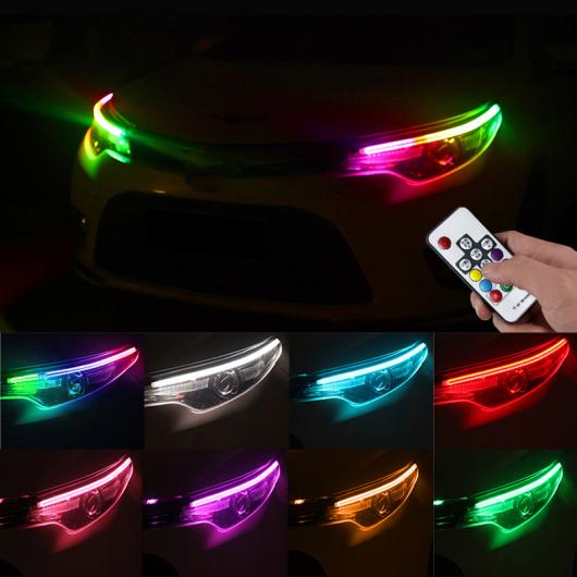 2ピース 45 60 cm ユニバーサル 防水 フレキシブル RGB デイタイムランニングライト DRL マルチカラー LED RGB 60cm AL-MM-2291 AL