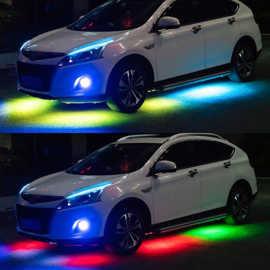 RGB マルチカラー フレキシブル フロー LED ライト アンダーグロー アンダーボディ 防水 自動車 シャーシ ネオン APP 60×4-150×2 AL-MM-2311 AL