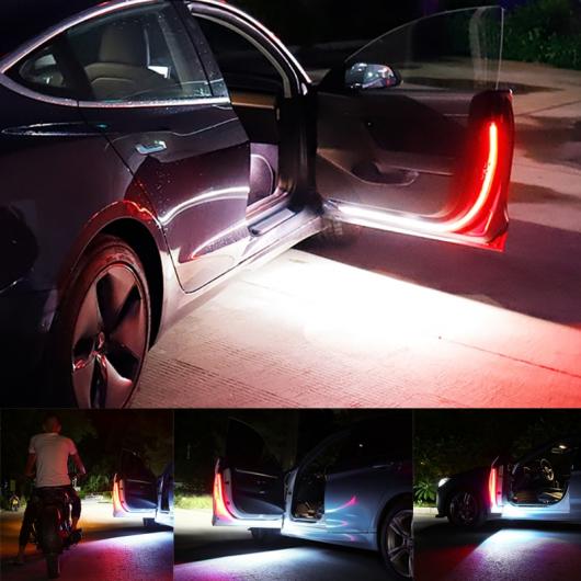 120cm 2in1 LED ドア ワーニング ストリップ ストロボ フラッシュ ランプ レッド ホワイト 衝突防止 装飾 コントロール ボックス AL-MM-2349 ALの画像
