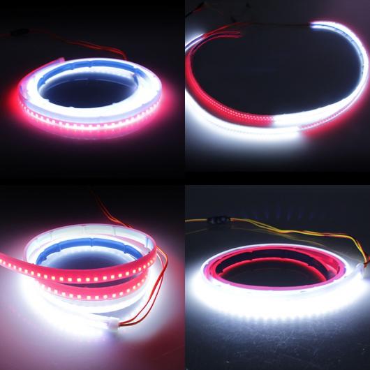 120cm 2in1 LED ドア ワーニング ストリップ ストロボ フラッシュ ランプ レッド ホワイト 衝突防止 装飾 コントロール ボックス AL-MM-2349 ALの画像