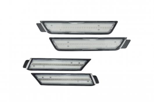 4ピース LED サイドマーカー ライト 適用: シボレー/CHEVROLET カマロ 2010-2015 2ピース アンバー LED スモーク・クリア AL-MM-5658 AL_2