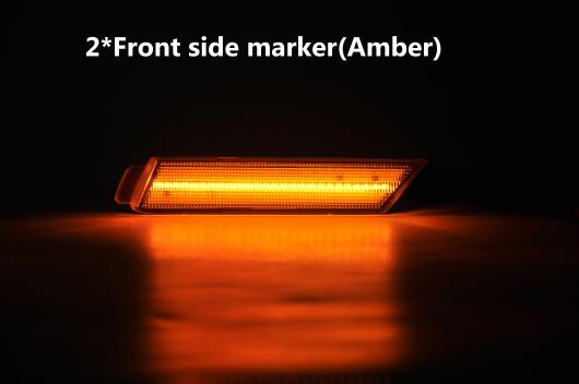 4ピース LED サイドマーカー ライト 適用: シボレー/CHEVROLET カマロ 2010-2015 2ピース アンバー LED スモーク・クリア AL-MM-5658 AL_6