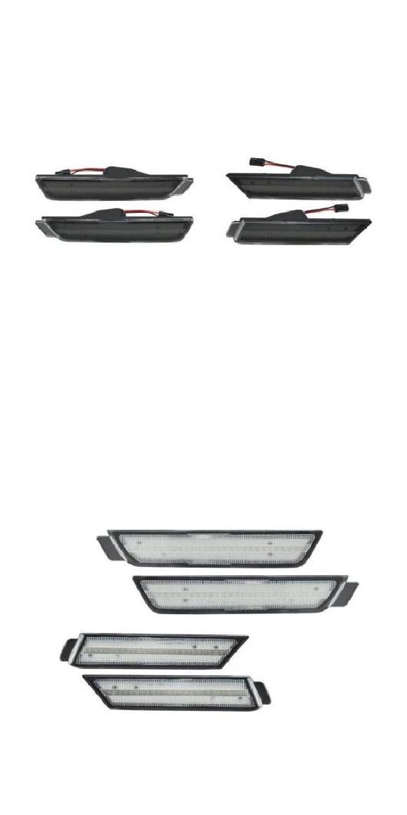 4ピース LED サイドマーカー ライト 適用: シボレー/CHEVROLET カマロ 2010-2015 2ピース アンバー LED スモーク・クリア AL-MM-5658 AL