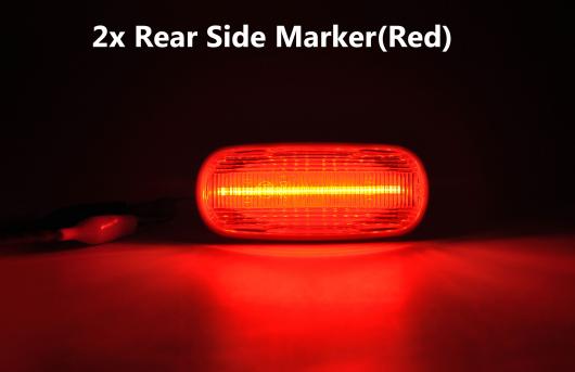 4ピース クリア スモーク レンズ アンバー レッド LED サイドマーカー ライト ベッド ランプ 適用: ダッジ・ラム 2500HD スモーク・クリア AL-MM-5661 AL_6