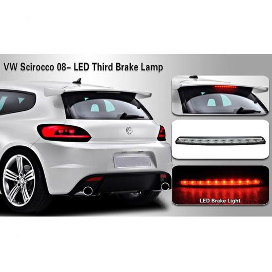 クリア レンズ レッド LED リア 3rd サード ブレーキ ライト 適用: VW シロッコ 2008 2016 BY 10 レッド LED ライト AL MM 5675 AL :504189010:オートパーツエージェンシー