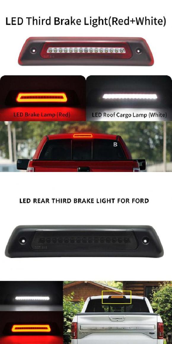 レッド/スモーク レンズ ハイ 3rd LED ブレーキ ライト 適用: フォード/FORD F150 2009-2014 レッド ホワイト・スモーク AL-MM-5676 AL