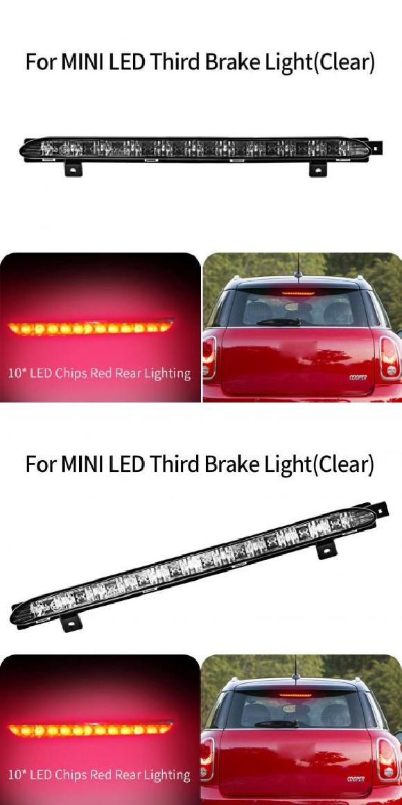 LED 3rd ブレーキ ランプ ライト 適用: ミニ R56 クーパー COOPERS R60 カントリーマン 2006 2016 スモーク・クリア AL MM 5734 AL :504189640:オートパーツエージェンシー