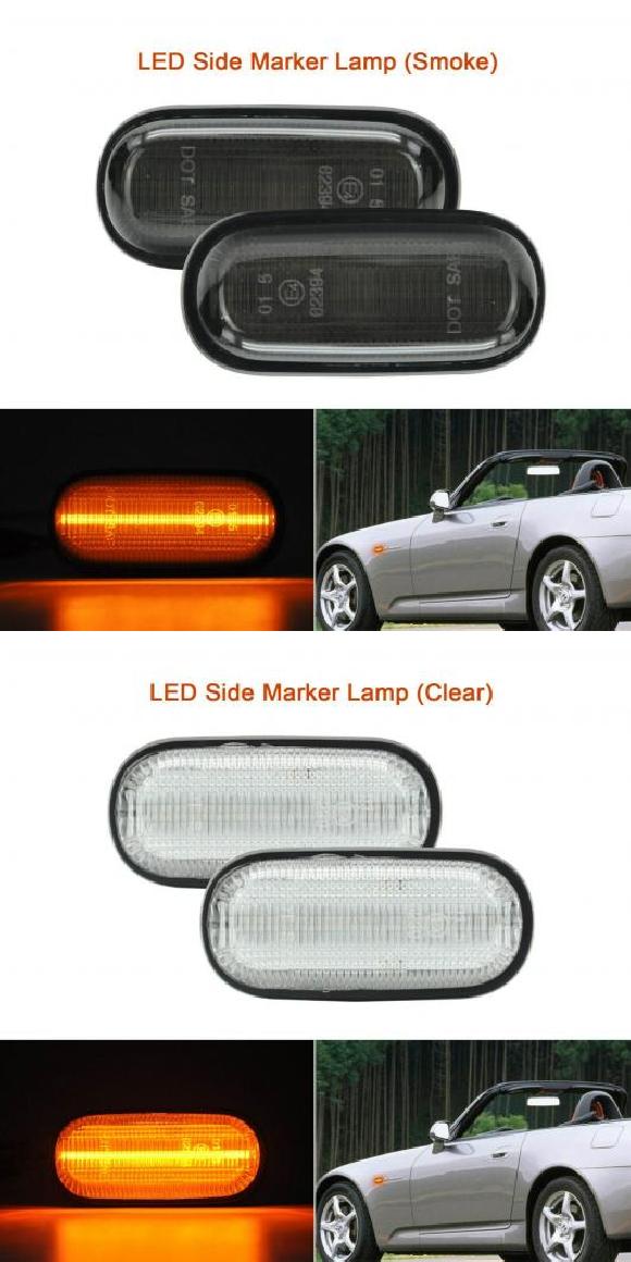 アンバー LED ライト LED サイド フェンダー マーカー ランプ 適用: ホンダ S2000 200-2009 S2K 33801 33851 S2A J02 023 スモーク・クリア AL-MM-5738 AL