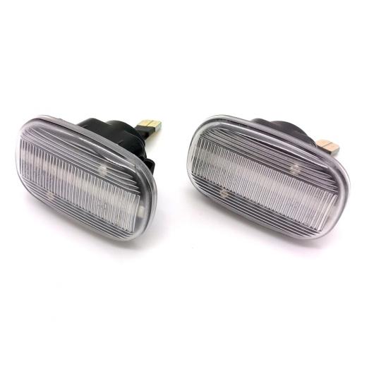 2ピース LED サイドマーカー ランプ ダイナミック アンバー ターンシグナルライト 適用: トヨタ カリーナ コロ カルディナ スモーク・クリア AL-MM-5826 AL_2