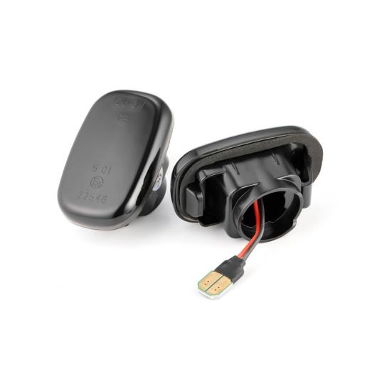 2ピース LED サイドマーカー ランプ ダイナミック アンバー ターンシグナルライト 適用: トヨタ カリーナ コロ カルディナ スモーク・クリア AL-MM-5826 AL_6