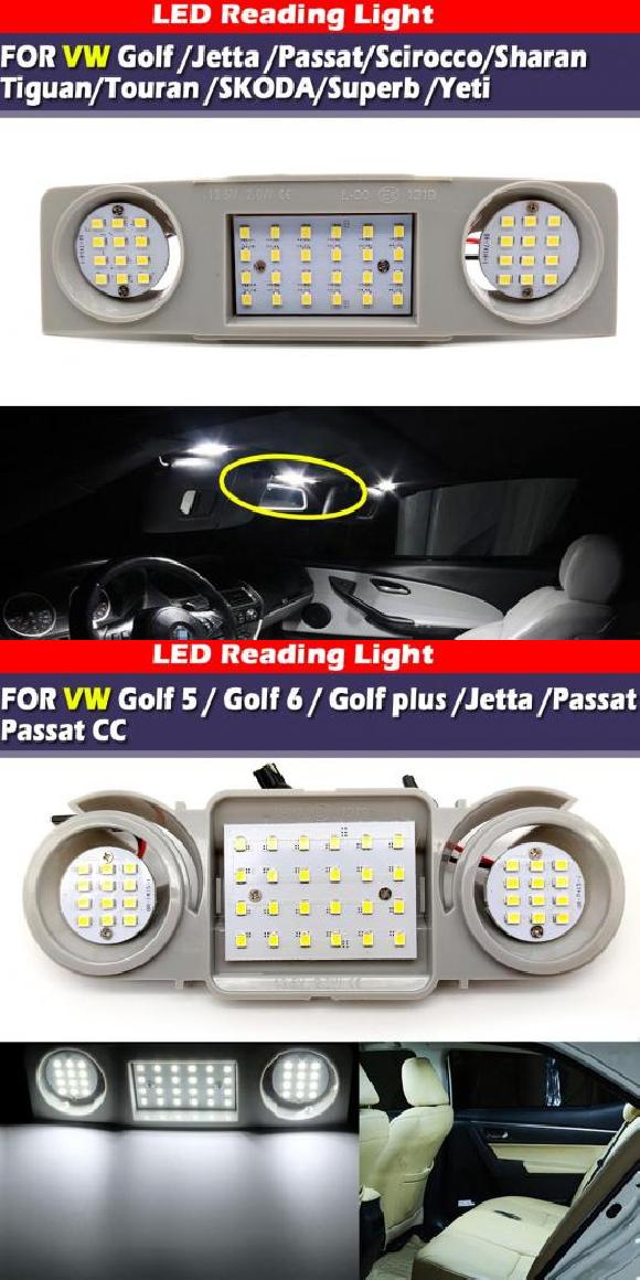LED フロント リア リード ルーフ ライト 適用: VW ゴルフ パサート ジェッタ フロント ドーム ライト・リア ドーム ライト AL-MM-5845 AL