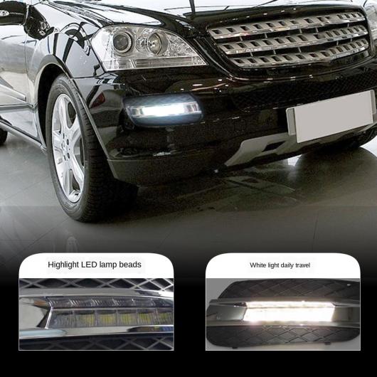 適用: メルセデス・ベンツ W164 ML300 ML320 ML350 2008 2009 LED DRL デイタイムランニングライト デイライト 防水 フォグ ヘッド ホワイト AL MM 8329 AL :504253910:オートパーツエージェンシー